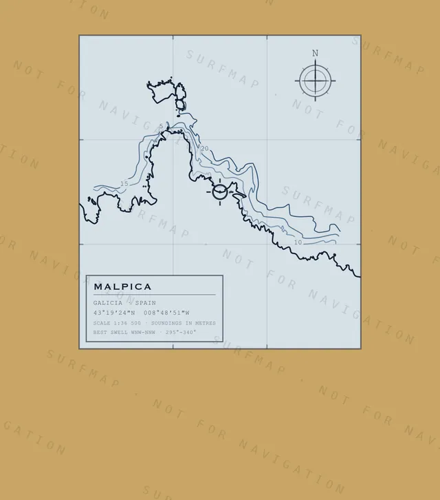 Malpica chart, the full artwork printed on the back