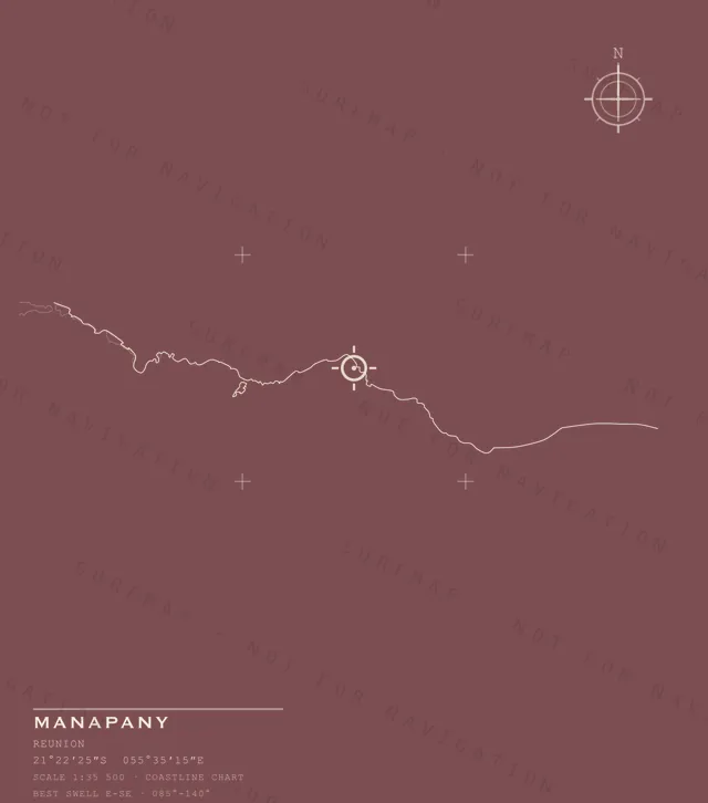 Manapany chart, the full artwork printed on the back