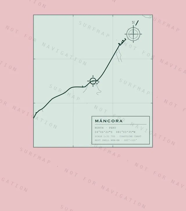 Máncora chart, the full artwork printed on the back