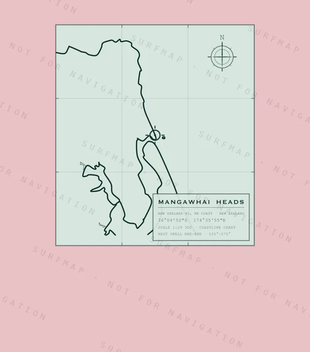 Mangawhai Heads chart, the full artwork printed on the back