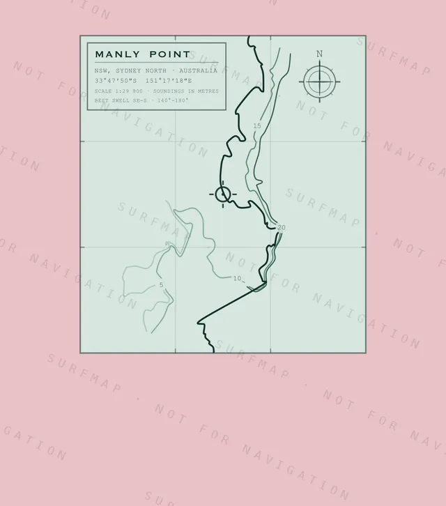 Manly Point chart, the full artwork printed on the back
