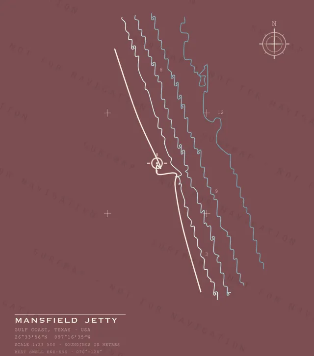 Mansfield Jetty chart, the full artwork printed on the back