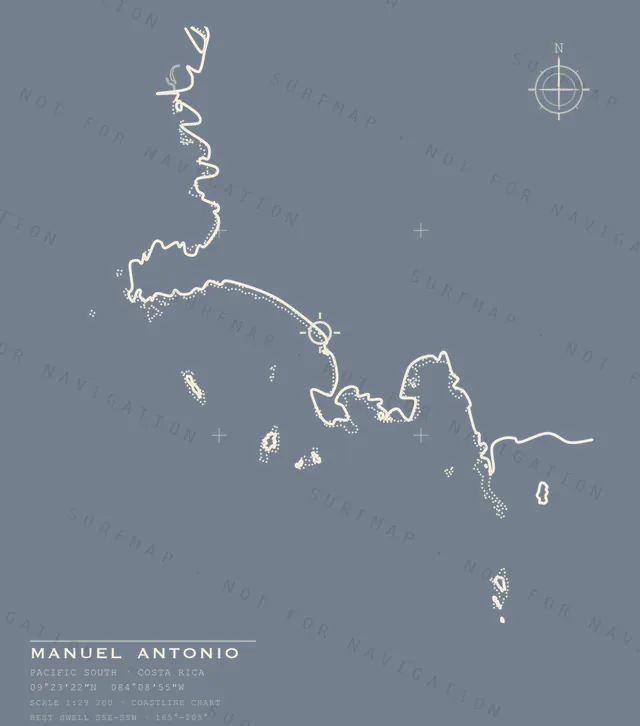 Manuel Antonio chart, the full artwork printed on the back