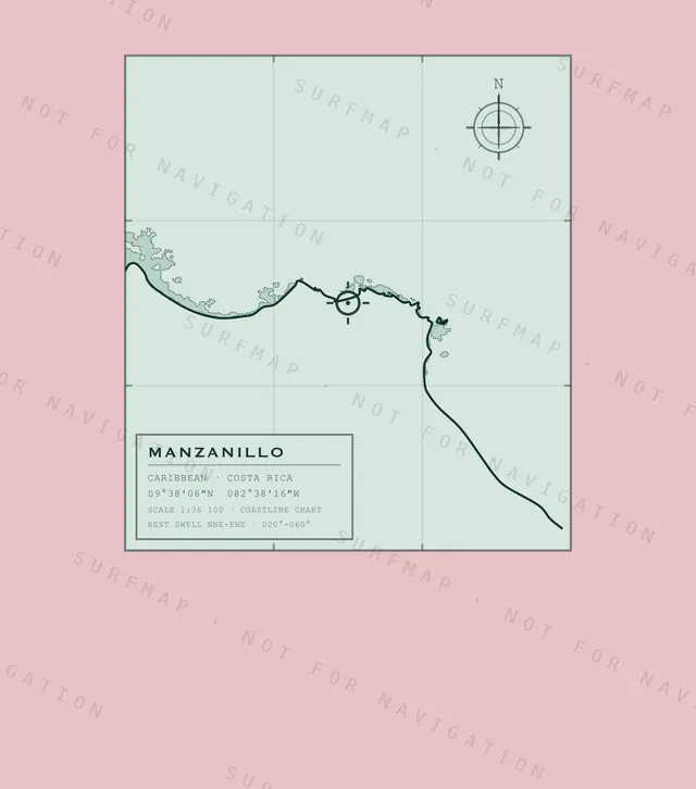 Manzanillo chart, the full artwork printed on the back