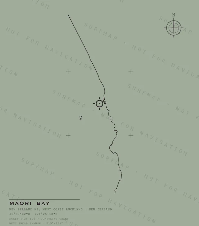 Maori Bay chart, the full artwork printed on the back