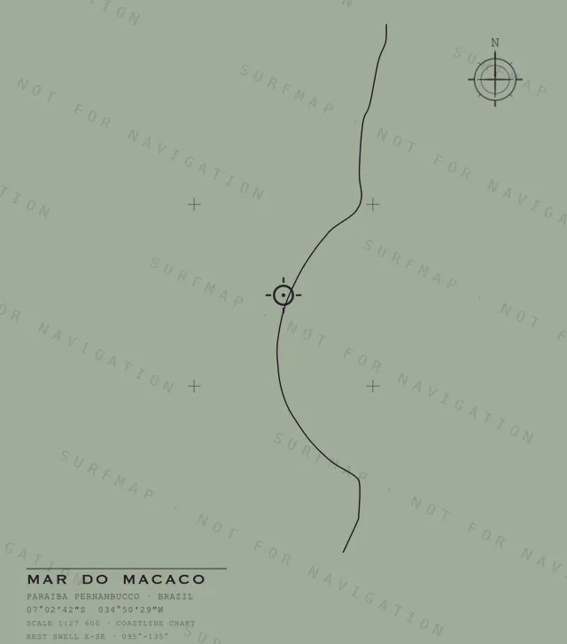 Mar do Macaco chart, the full artwork printed on the back