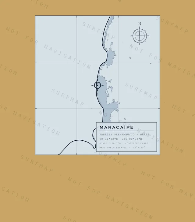 Maracaípe chart, the full artwork printed on the back