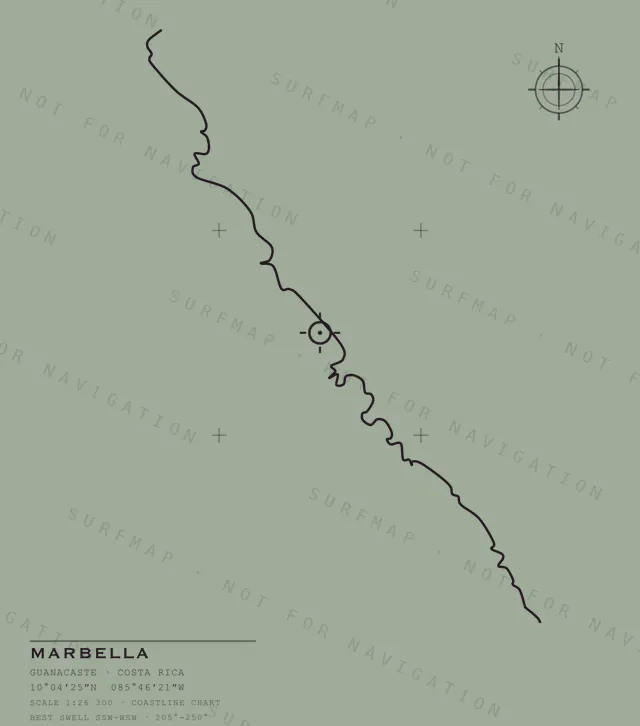 Marbella chart, the full artwork printed on the back