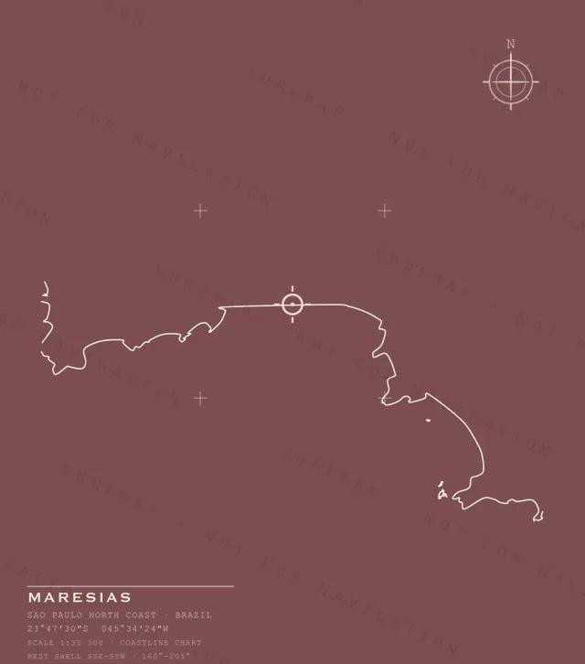 Maresias chart, the full artwork printed on the back