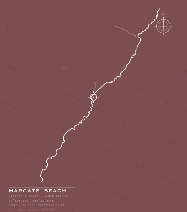 Margate Beach chart, the full artwork printed on the back