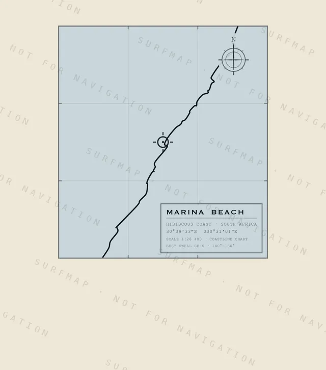 Marina Beach chart, the full artwork printed on the back