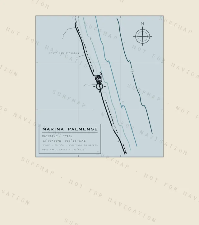 Marina Palmense chart, the full artwork printed on the back