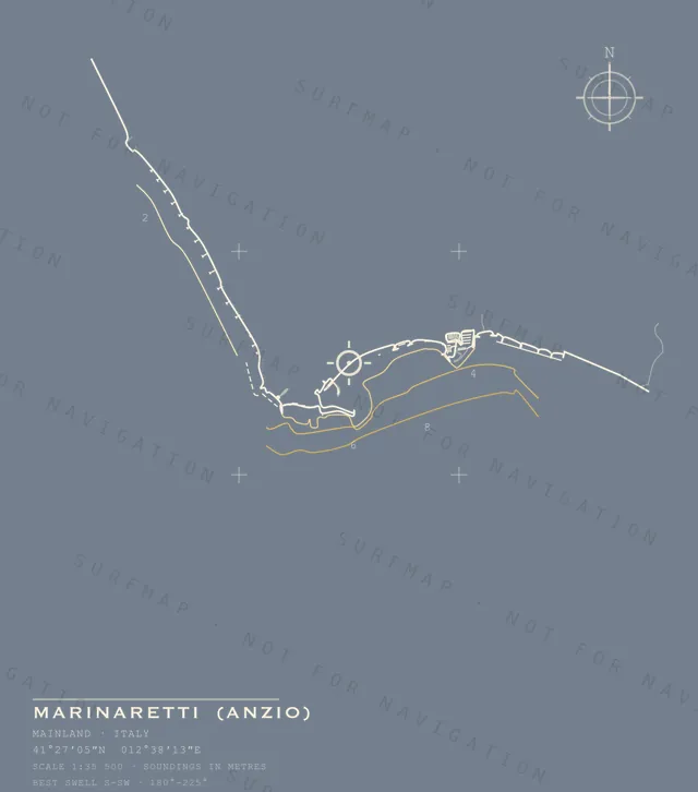 Marinaretti (Anzio) chart, the full artwork printed on the back