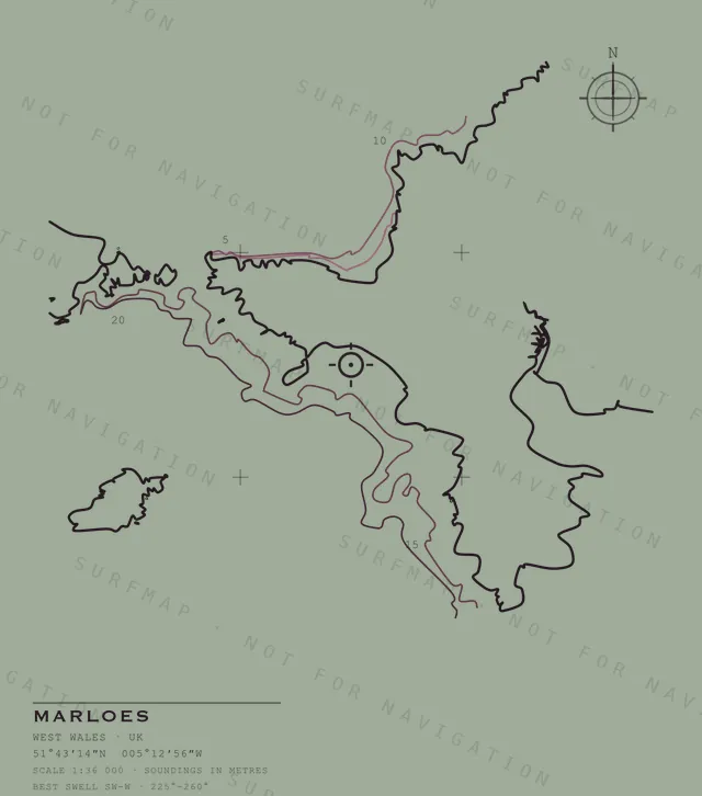 Marloes chart, the full artwork printed on the back