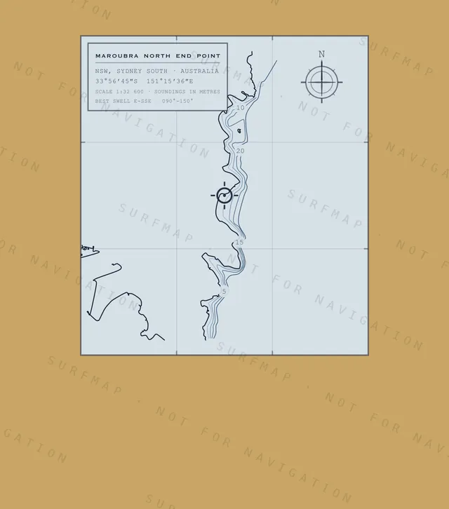 Maroubra North End Point chart, the full artwork printed on the back