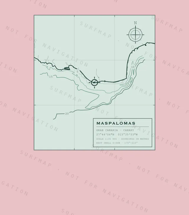 Maspalomas chart, the full artwork printed on the back