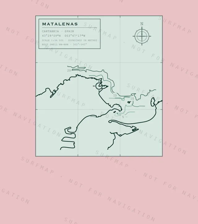 Matalenas chart, the full artwork printed on the back