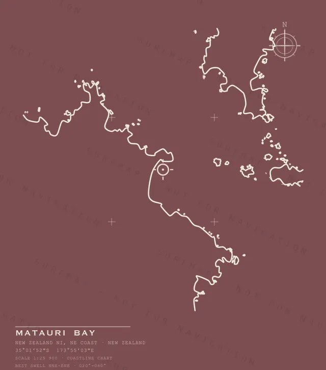 Matauri Bay chart, the full artwork printed on the back