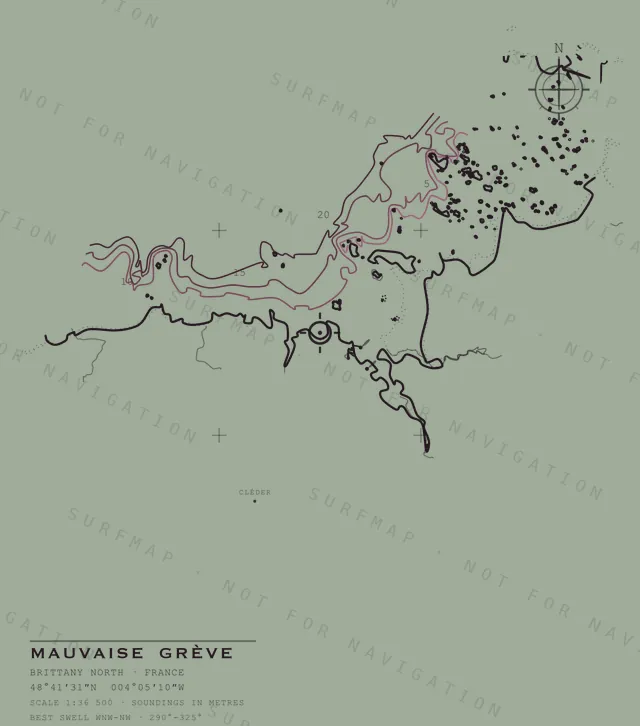 Mauvaise Grève chart, the full artwork printed on the back