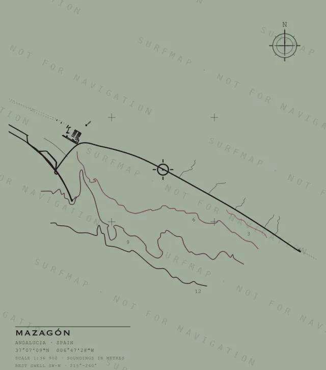 Mazagón chart, the full artwork printed on the back