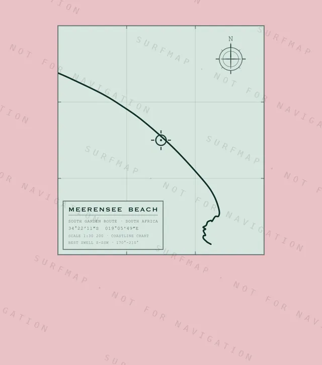 Meerensee Beach chart, the full artwork printed on the back