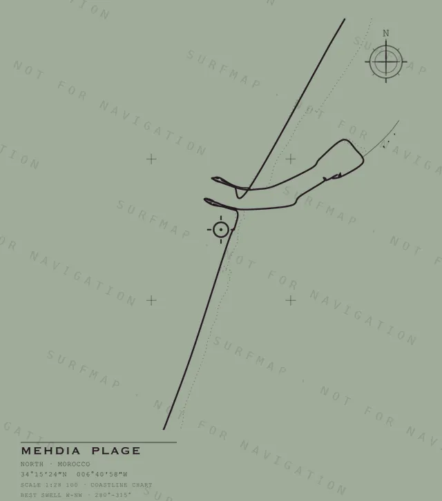 Mehdia Plage chart, the full artwork printed on the back