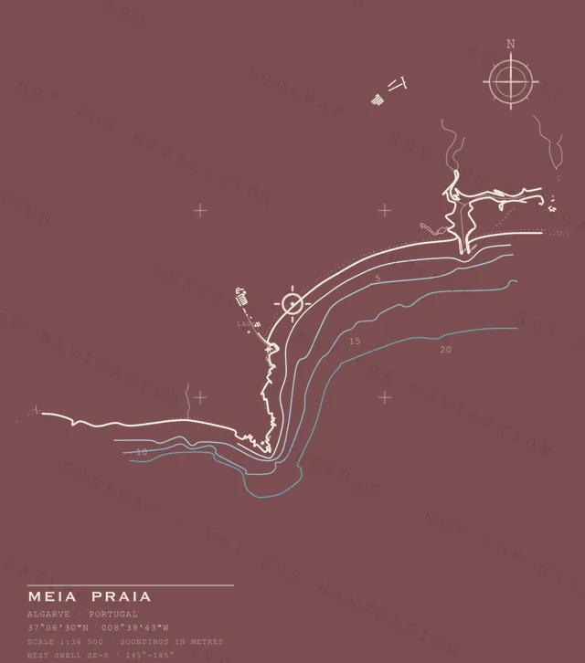 Meia Praia chart, the full artwork printed on the back