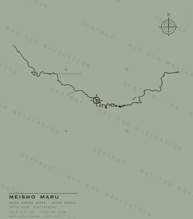 Meisho Maru chart, the full artwork printed on the back