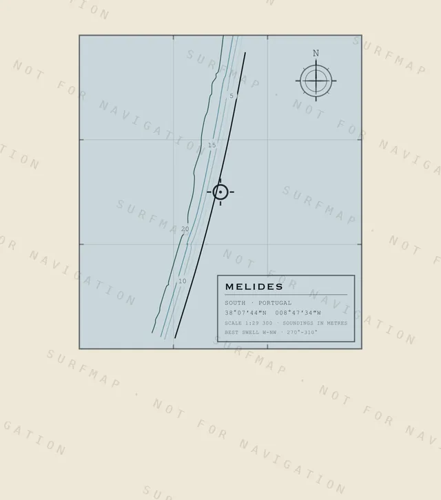 Melides chart, the full artwork printed on the back