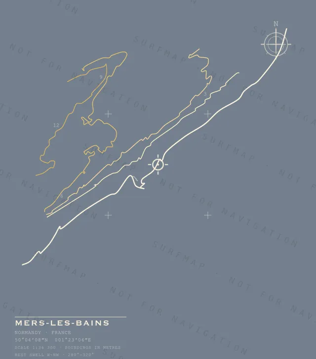 Mers-les-Bains chart, the full artwork printed on the back