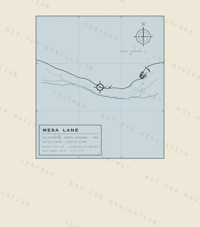 Mesa Lane chart, the full artwork printed on the back
