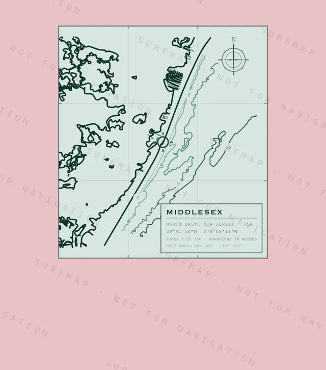 Middlesex chart, the full artwork printed on the back