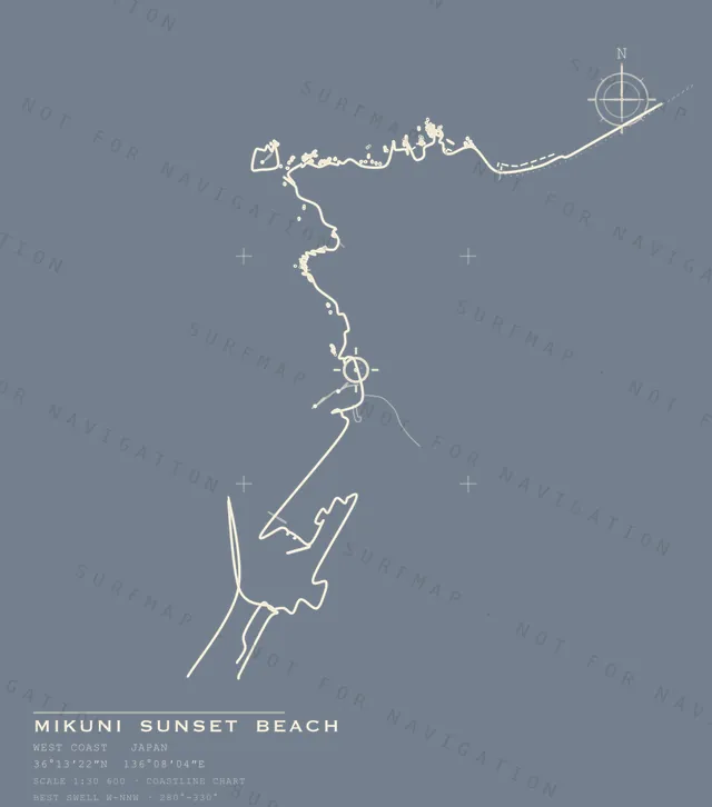Mikuni Sunset Beach chart, the full artwork printed on the back