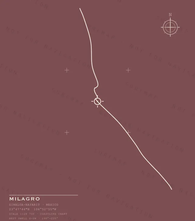 Milagro chart, the full artwork printed on the back