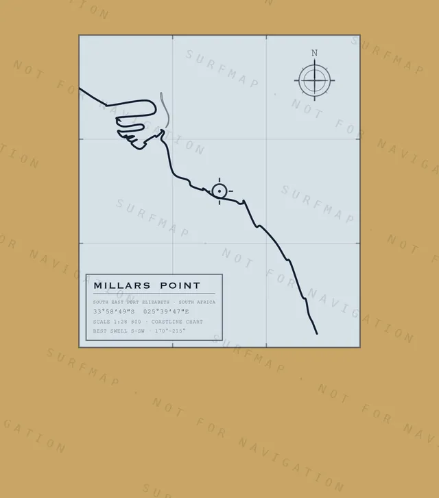Millars Point chart, the full artwork printed on the back