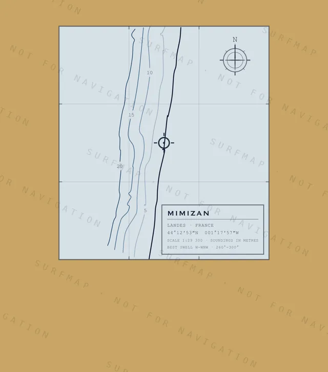 Mimizan chart, the full artwork printed on the back