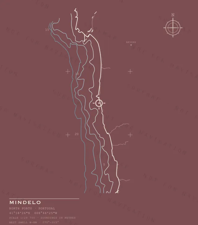 Mindelo chart, the full artwork printed on the back