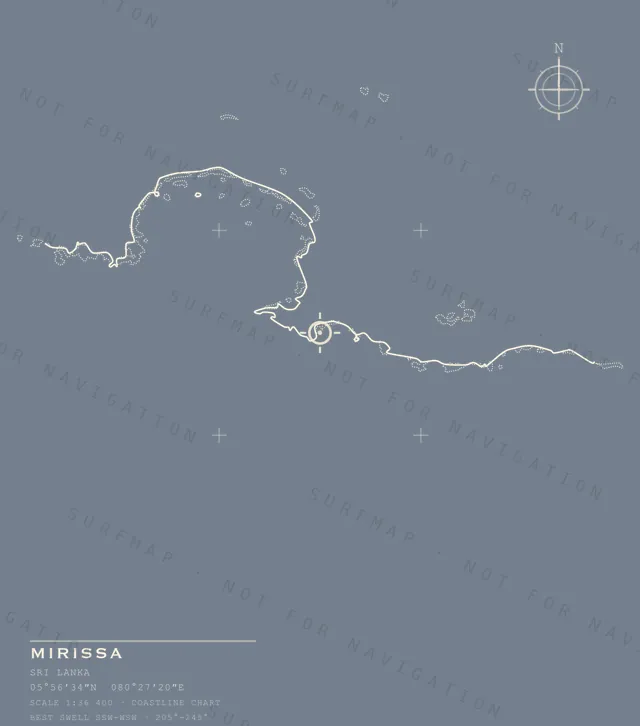Mirissa chart, the full artwork printed on the back