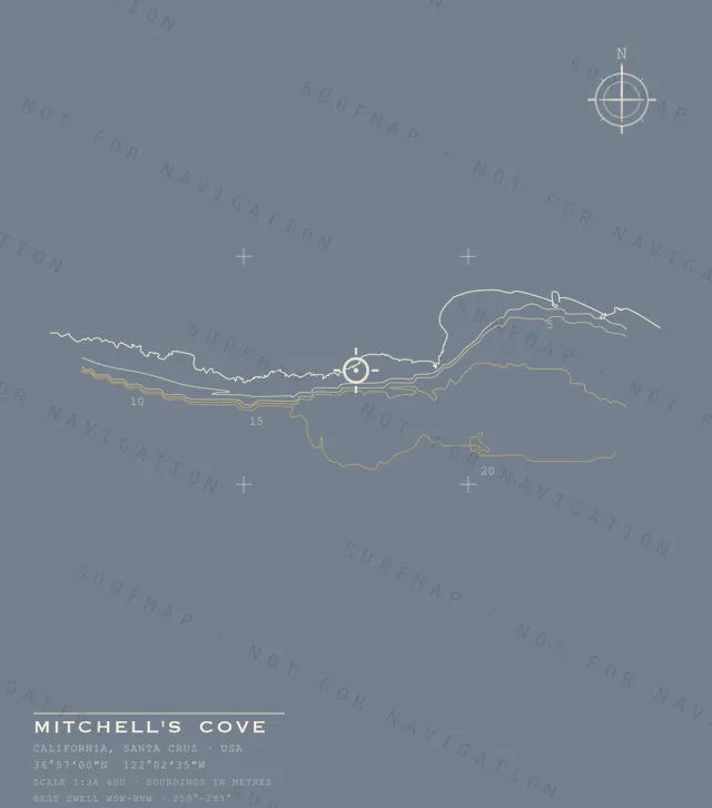 Mitchell's Cove chart, the full artwork printed on the back