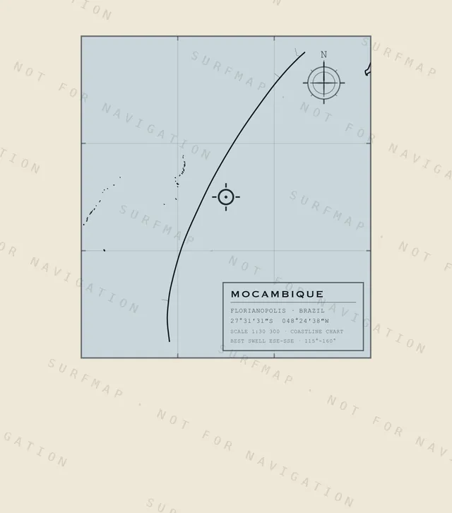 Mocambique chart, the full artwork printed on the back