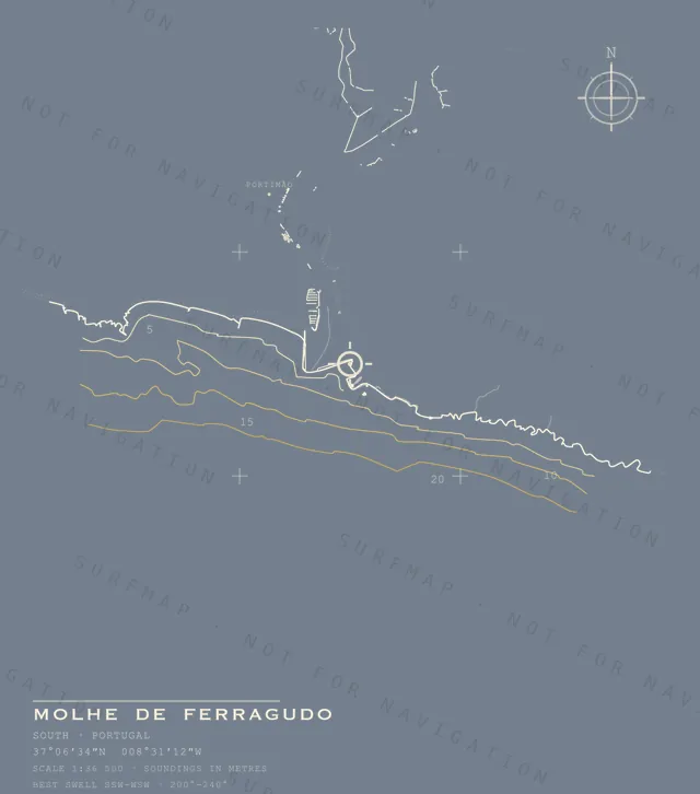 Molhe de Ferragudo chart, the full artwork printed on the back