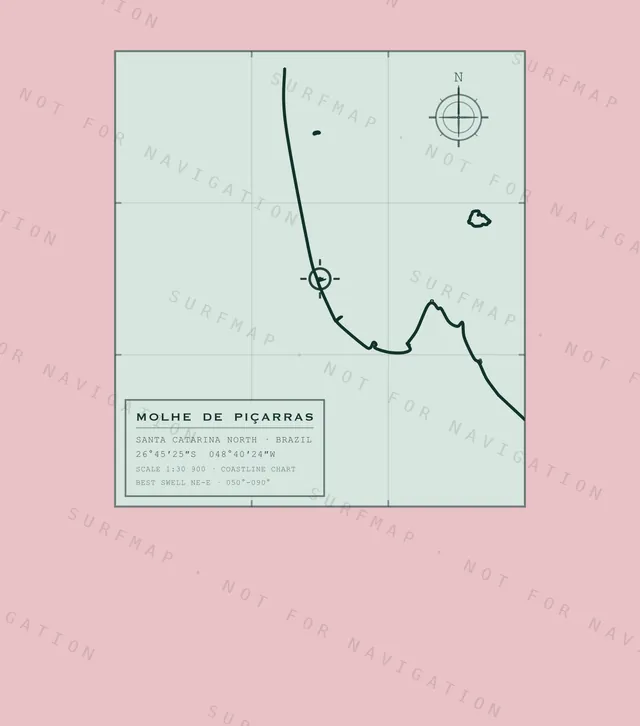 Molhe de Piçarras chart, the full artwork printed on the back