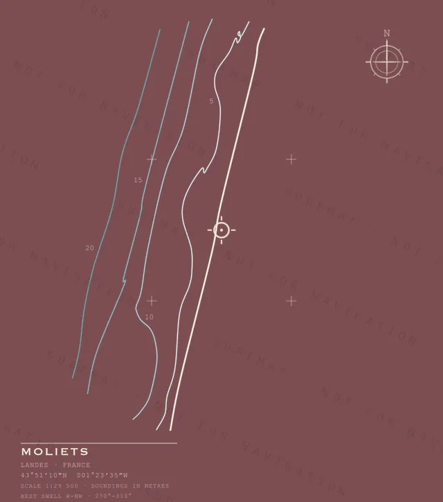Moliets chart, the full artwork printed on the back