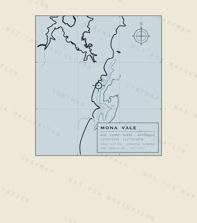 Mona Vale chart, the full artwork printed on the back