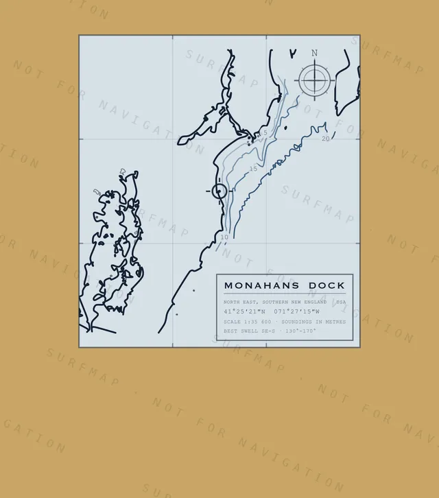 Monahans Dock chart, the full artwork printed on the back