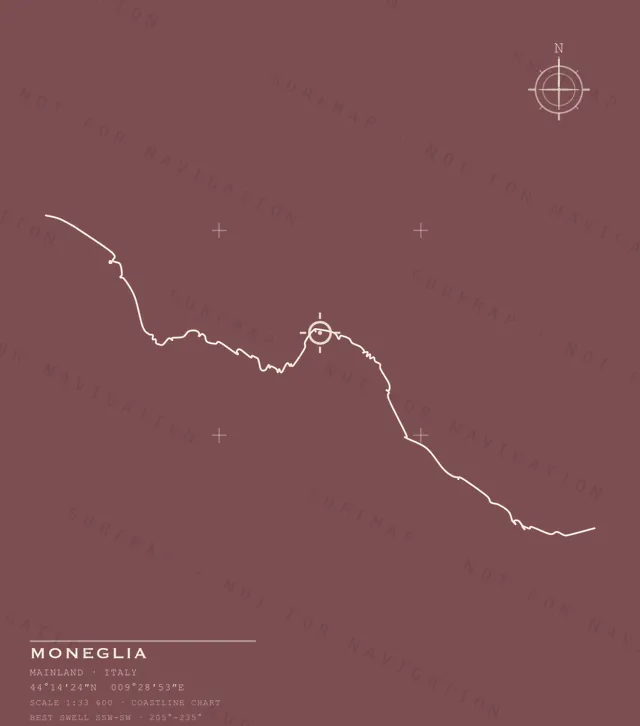 Moneglia chart, the full artwork printed on the back