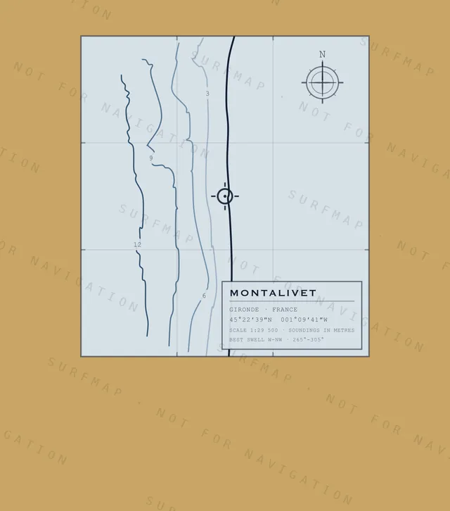 Montalivet chart, the full artwork printed on the back