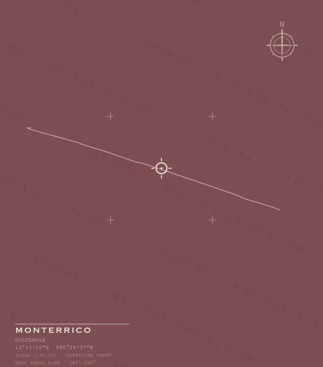 Monterrico chart, the full artwork printed on the back