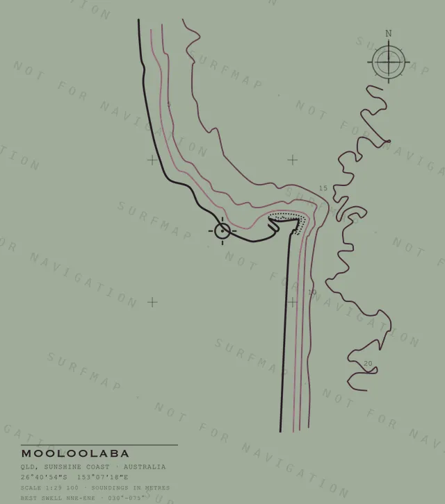 Mooloolaba chart, the full artwork printed on the back