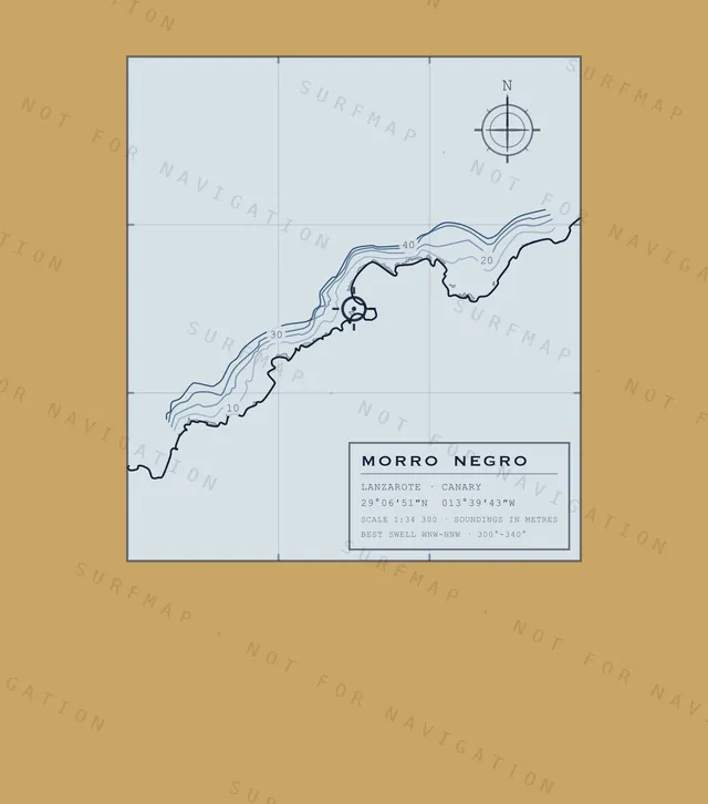 Morro Negro chart, the full artwork printed on the back